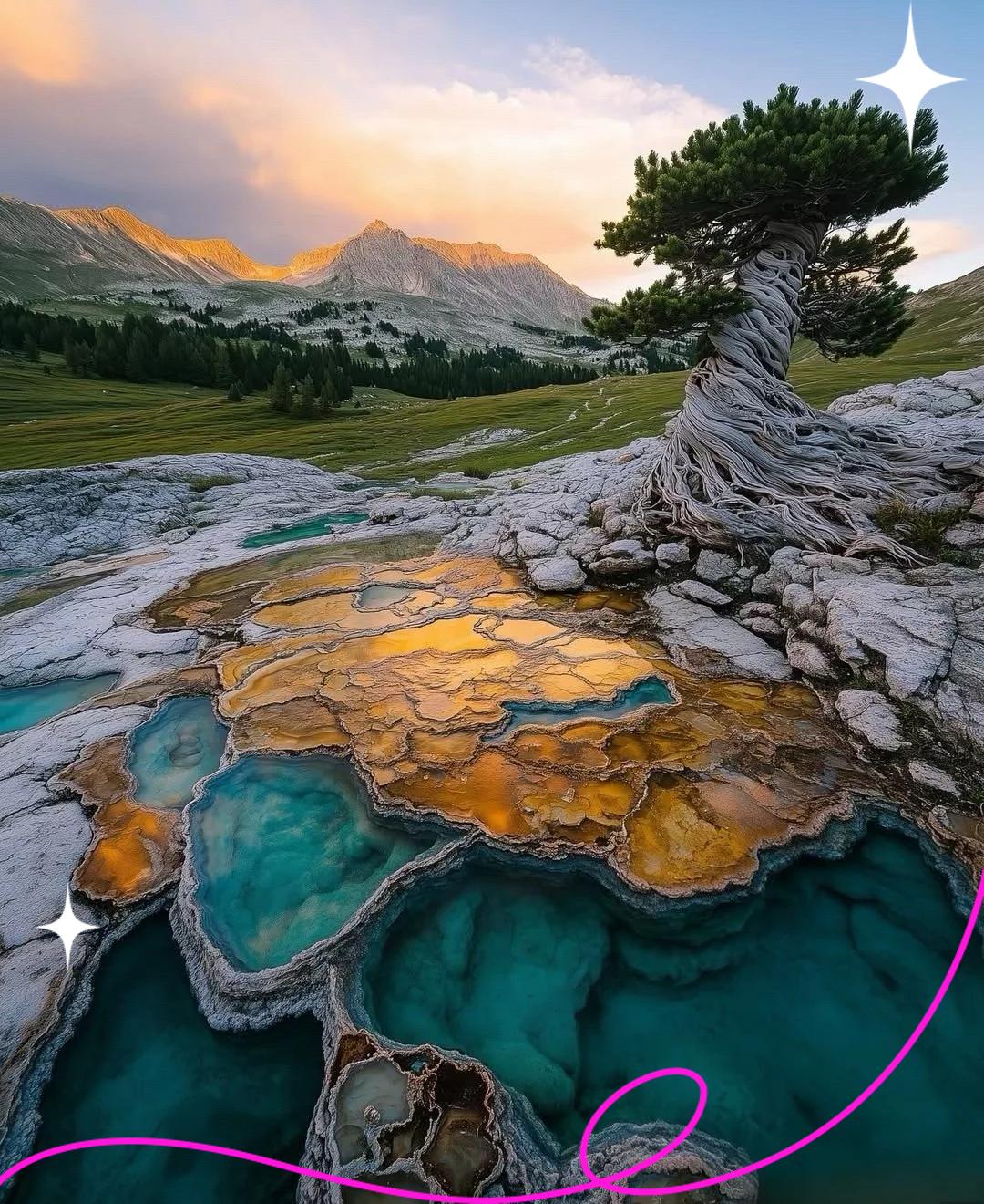 大棱镜温泉环抱的斑斓奇迹